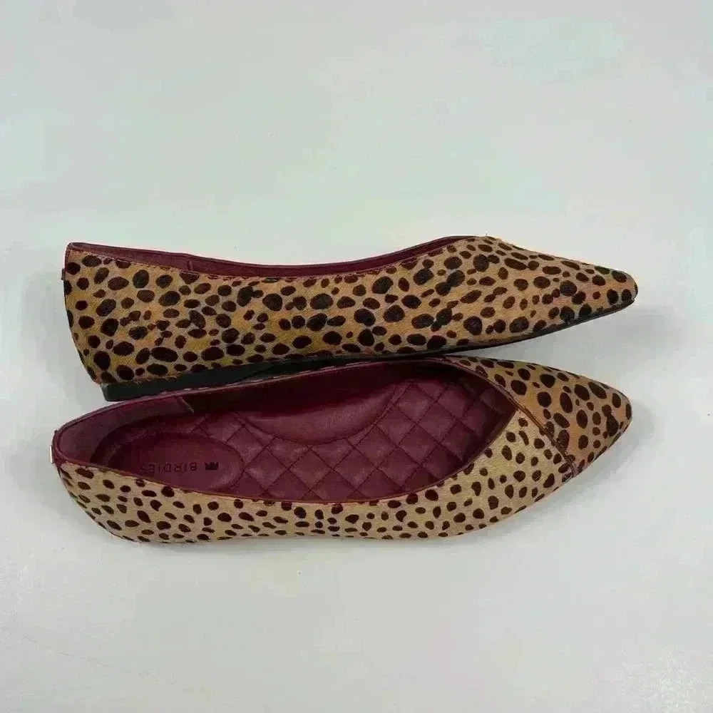 BIRDIES The Goldfinch Faux Animal Hair Cheetah Womens 6 Nonslip Sandal Pointed - Picture 11 of 14